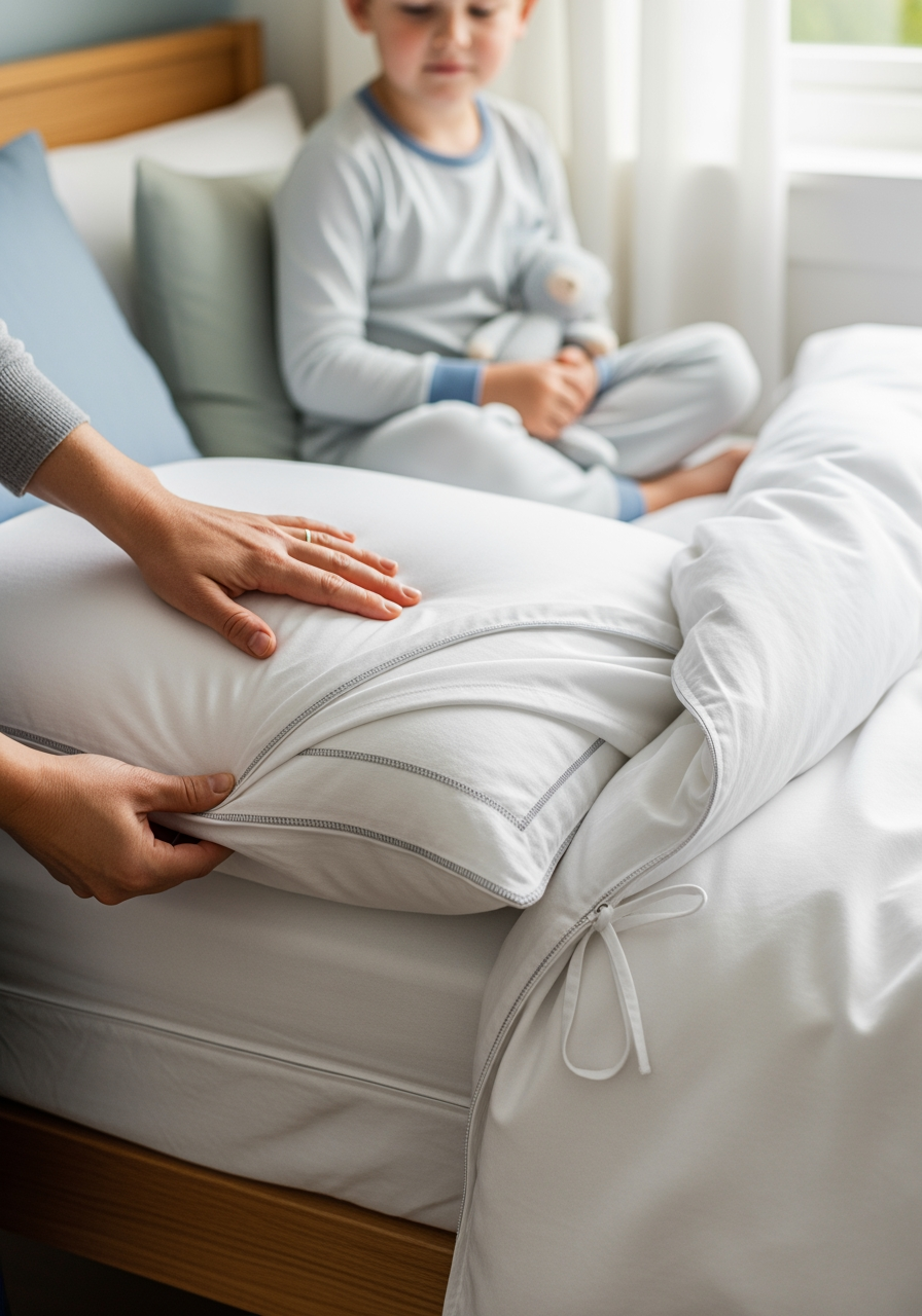 Parure de lit enfant en matières faciles d'entretien